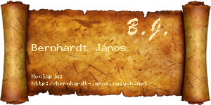 Bernhardt János névjegykártya