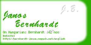 janos bernhardt business card